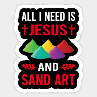 I Need Jesus And Sand Art Sticker